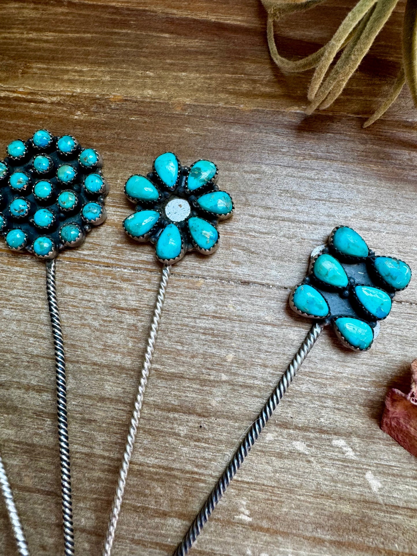 Sterling Silver & Kingman Turquoise Hat Pins – Limited Collection, One of Each