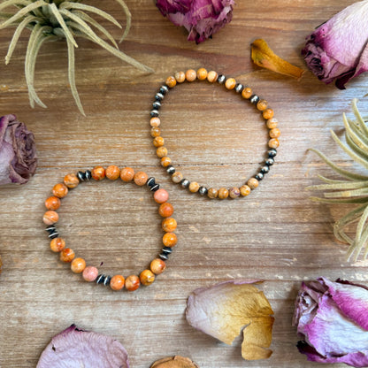 Sterling Silver Mini Wolf Stretchy Bracelet Bundle (Set of 2) –  Mixed Stone