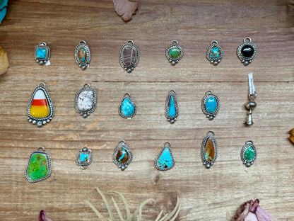 Sterling Silver & Turquoise Charms – Handmade by Jason Ogg & Shay Pfeiffer – USA Made – Pick Your Favorite