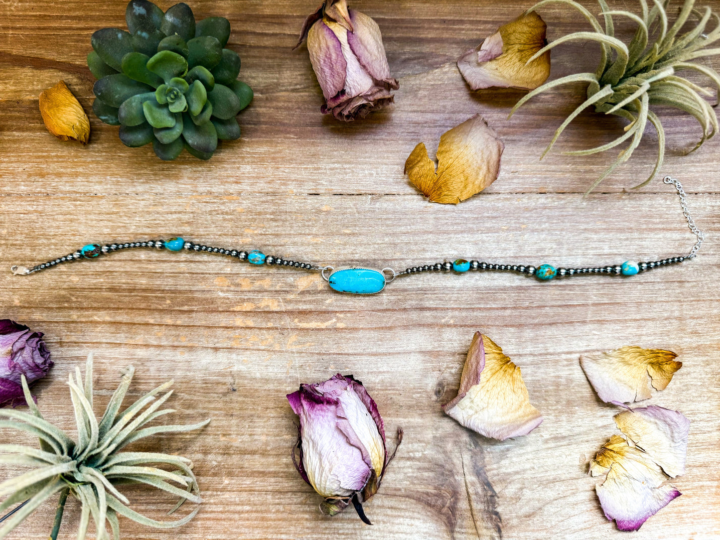 Sterling Silver & Turquoise Choker – 13” + Extender – In-House Silversmithing – Real Turquoise & Spiny Oyster Options