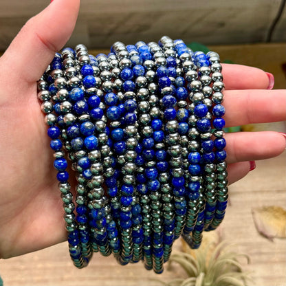 Lapis & Sterling Silver Saucer Necklace – 16” + Extender – 6 mm Lapis