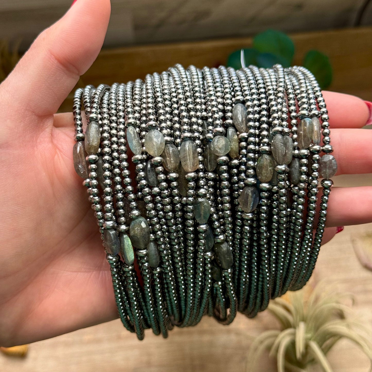 Sterling Silver Pearl & Labradorite Necklace – 16”