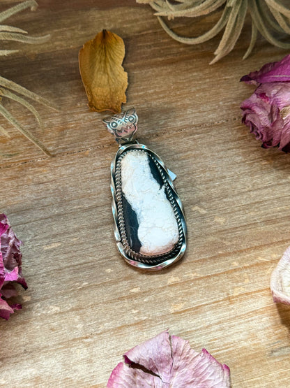 White Buffalo Sterling Silver Pendant