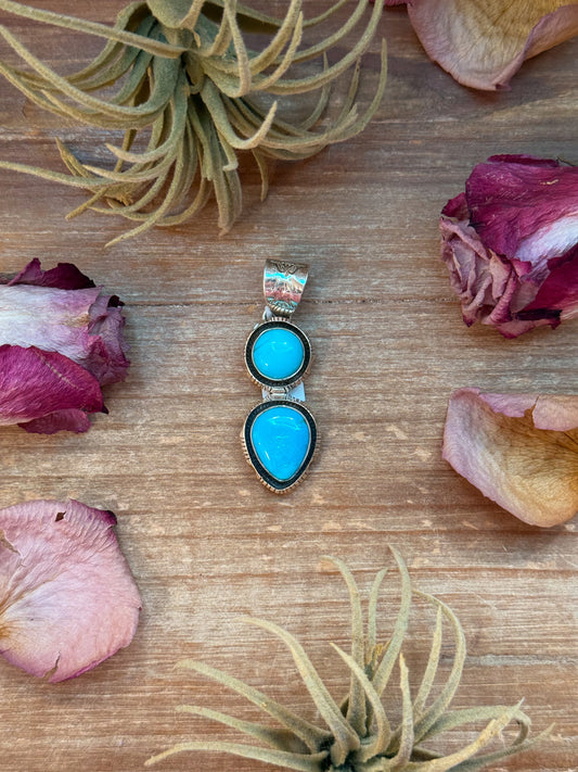Kingman Turquoise Sterling Silver Pendant