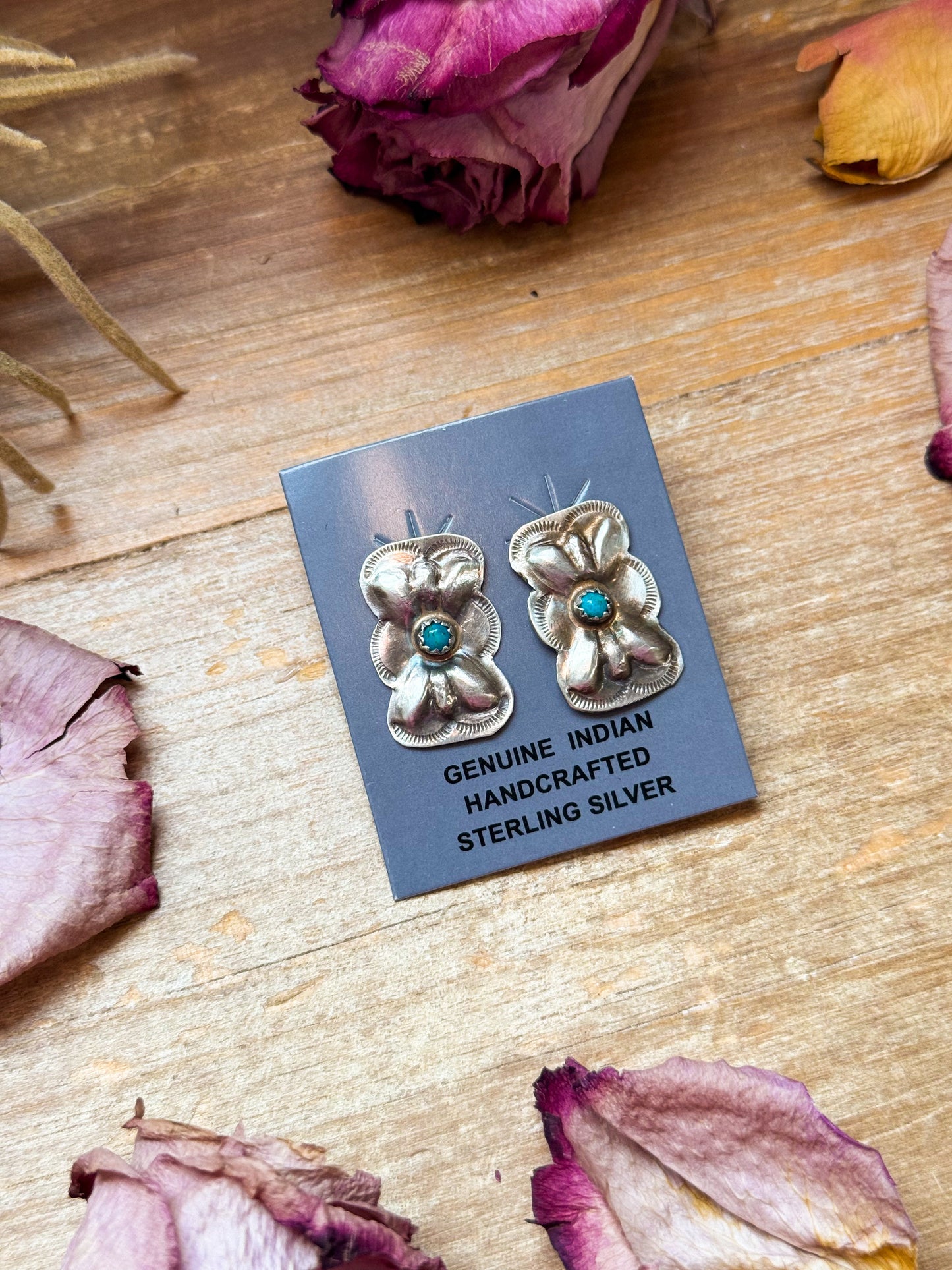 Sterling Silver Kingman Turquoise Stud Earrings