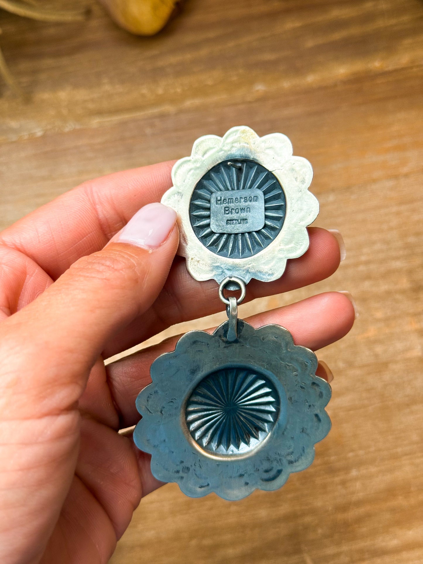 Sterling Silver Coral Jewelry Set – Native Made by Emerson Brown – Cuff, Adjustable Ring & Dangle Earrings