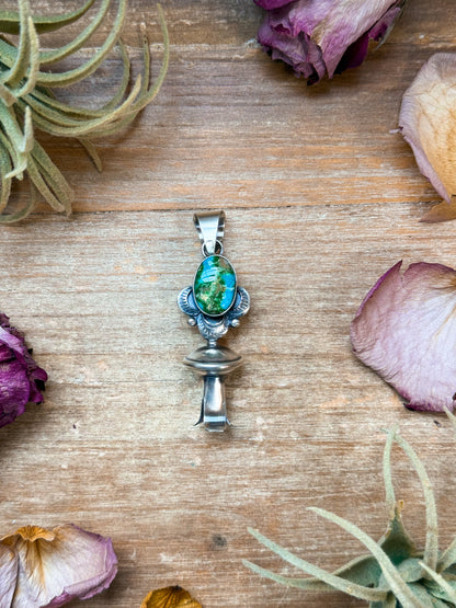 Sterling Silver Sonoran Gold Turquoise Blossom Pendant