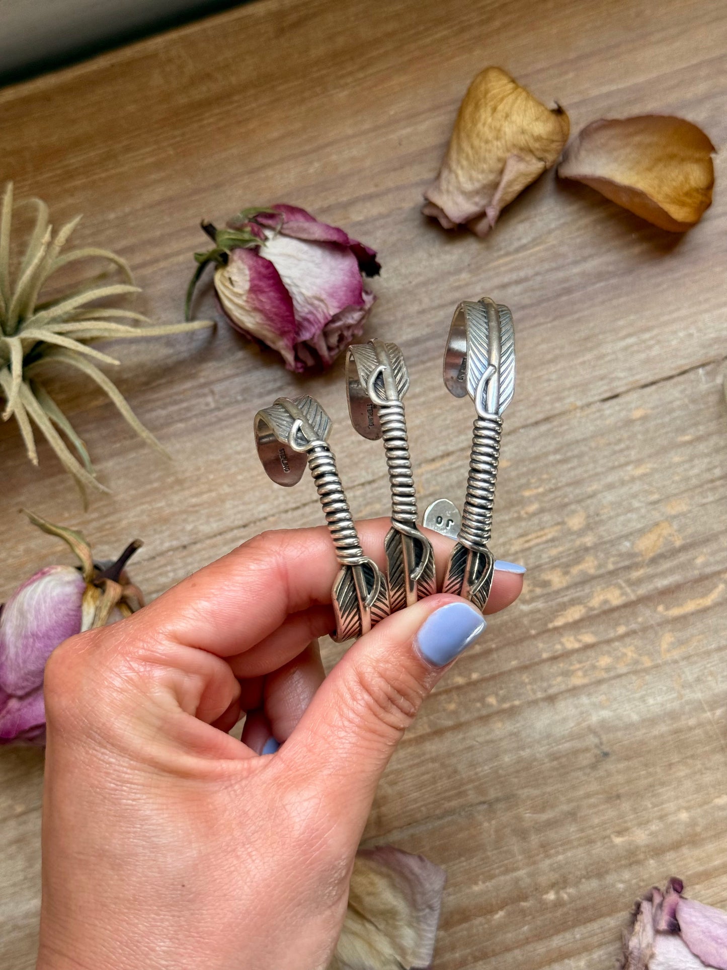 Sterling Silver Hudson Feather Cuff – Fits 5.5” Wrist – Handmade by Artist Jason Ogg