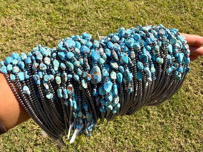 Golden Hills Turquoise & Sterling Silver Pearl Necklace – 16 Inch