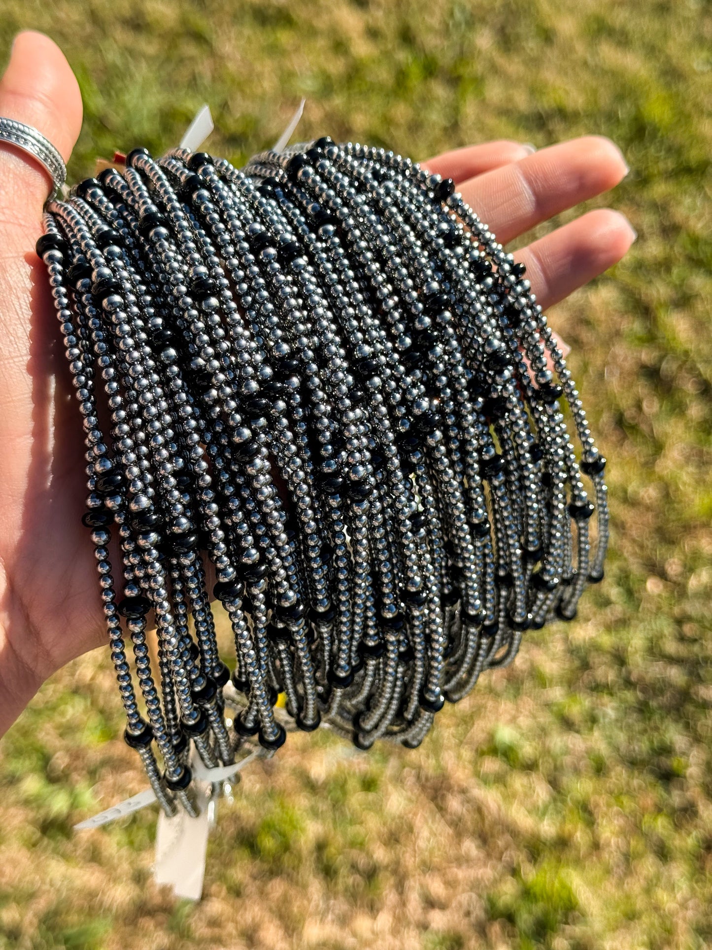 Sterling Silver Pearl & Black Onyx Necklace – 15”