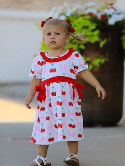 Cherry Bow Girls' Dress