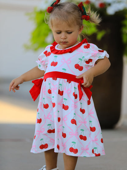 Cherry Bow Girls' Dress