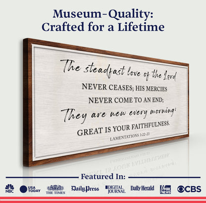 The Steadfast Love Of The Lord Lamentations 3:22-23 Faith Sign