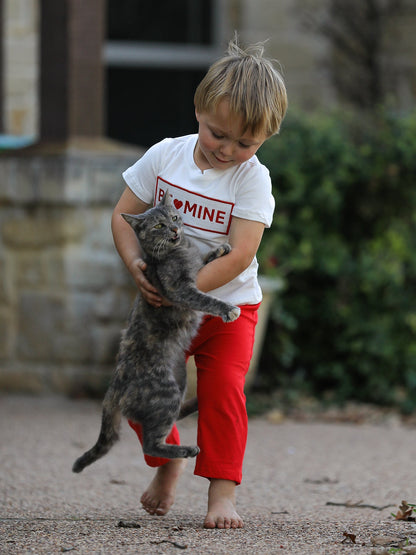 Valentine's Day "BE ❤ MINE" Embroidered Boy's Set